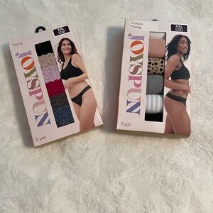 Joyspun Cotton Thong Two 6-Packs. Brand New!